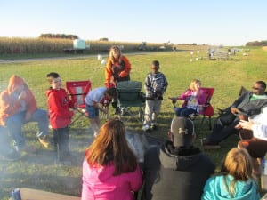 Group roasting marsmallows